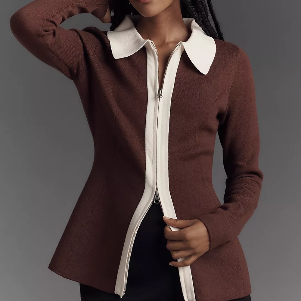 ALIGNE ‘Isobel’ Colour-Block Zip Up Cardigan